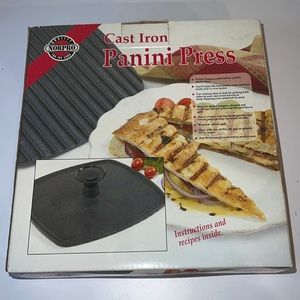 Cast Iron Panini Press and recipes inside.